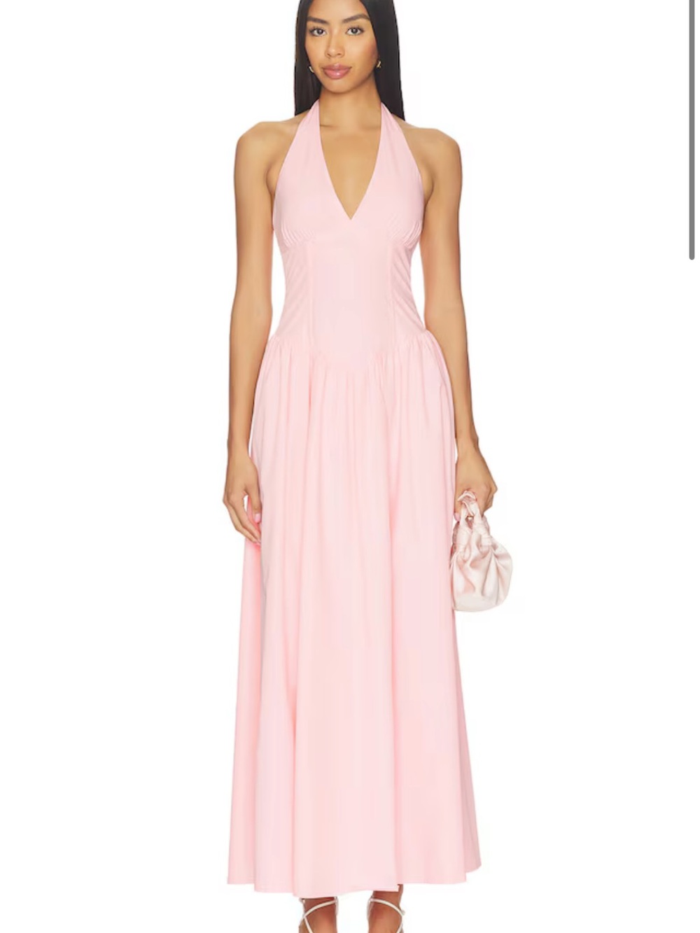 Revolve Pink Halter Neck Maxi Dress